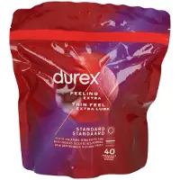 Durex 1+1 gratis: Condooms Thin Feel met Extra Glijmiddel 40 stuks