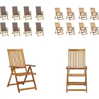 vidaXL Tuinstoelen 8 st inklapbaar met kussens massief acaciahout - Tuinstoel - Tuinstoelen - Tuin Stoel - Tuin Stoelen