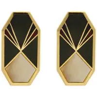 Behave - Dames oorbellen stekers zwart vintage stijl geometrisch - 3 cm
