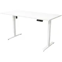 Ivol Elektrisch verstelbaar bureau - 140x80 cm - Single motor - Wit