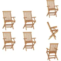 vidaXL Opklapbare tuinstoelen, 4 stuks, massief teakhout - Tuinstoelen