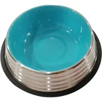 Nobleza RVS hondenvoerbak - Voerbak grote hond - Drinkbak hond - Anti slip - Blauw - Maat L - Inhoud 650ml