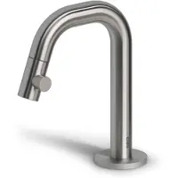 Clou Kaldur Fonteinkraan Met Korte Uitloop Rechts Geborsteld RVS 15.9x4.5x10.6cm