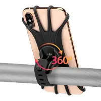 RockBros Fiets Mobiele Telefoon Houder 360 Graden Draaibaar voor 4.0-6.8 inch Smartphone Gemaakt van Siliconen Motorfiets Mobiele Telefoon Houder Ebikes Houder voor Stuur Universeel Zwart