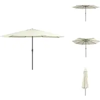 vidaXL Parasol - Parasols - Tuinparasol - Balkon Parasol - Parasol met metalen paal 400 cm zandwit