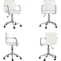 vidaXL Eetkamerstoel draaibaar kunstleer wit - Eetkamerstoel - Eetkamerstoelen - Keukenstoelen - Keukenstoel