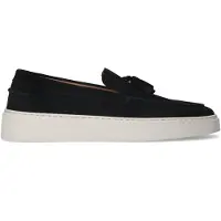 Manfield Zwarte suède loafers met kwastjes | Maat 43