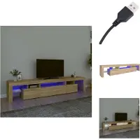 vidaXL Tv-kast - Tv-kasten - Tv-meubel - Tv-meubel Met LED-verlichting - Tv-meubel met LED-verlichting 215x36,5x40cm sonoma eikenkleurig