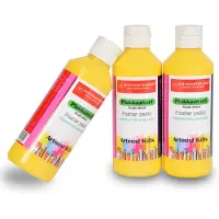 Merkloos Zonnige Creativiteit Met 3 Pakket Gele Plakkaatverf 5cm Breedte 16cm Hoogte Levendige en Duurzame Kleur