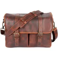 Bronkey Roma Cognac Leather Camera Bag