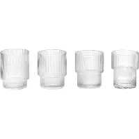 Ferm Living Waterglas Ripple Small Clear 60 ml (Set van 4)