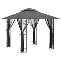 vidaXL Prieel met zijwanden 300x300x270 cm staal antracietkleurig