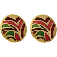 Behave Clip oorbel jaren 70 rood en goud-kleur