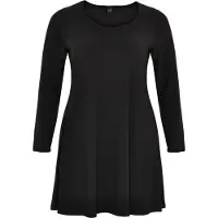Yoek longsleeve tuniek van travelstof DOLCE zwart female | Maat: L 46/48