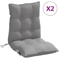 vidaXL Stoelkussens 2 st lage rug oxford stof grijs