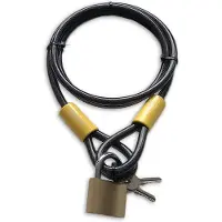 Lynx 1,5 meter kabelslot - Fietsbeveiliging - Messing hangslot - 10 mm