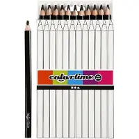 Colortime Driehoekige jumbo kleurpotloden - zwart, 12st.