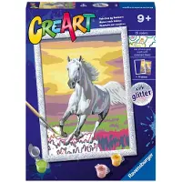 Ravensburger Creart schilderen op nummer paard bij zonsondergang