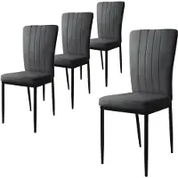 ML-Design Set van 4 eetkamerstoelen Garcia velvet | fluweel grijs 42x97x42 cm eetkamerstoelen | NADUVI