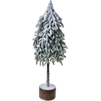 Clayre & Eef Kerstdecoratie Kerstboom 20x15x53 cm Grijs Wit Kunststof Groen