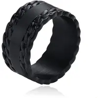 Mendes Edelstaal Heren Ring - Double Cuban Wide-20mm