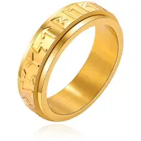 Mendes Viking Script Ring - Edelstaal Goud-21.5mm