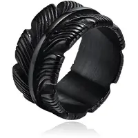 Mendes Jewelry Ring voor Mannen - Veer Zwart-19mm