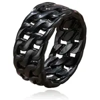 Mendes Heren Ring- Dual Cuban Black-21mm