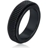 Mendes Jewelry Mesh Ring - Spinner Black-18mm