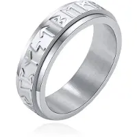 Mendes Viking Script Ring - Edelstaal Zilver-21.5mm