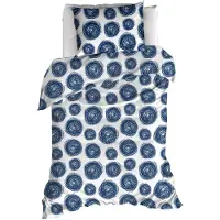 MOODIT Dekbedovertrek Odil Orba Indigo Blue-140 x 200 / 220 cm | 1-Persoons