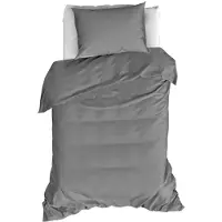 MOODIT Dekbedovertrek Basil Grey-140 x 200 / 220 cm | 1-Persoons