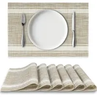 Loti Living Placemats 6 Stuks – Placemats Kunststof – Placemats Plastic - Onderlegger - 30 x 45 cm - 2 Strepen