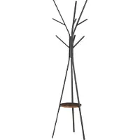 HOMCOM -Garderobenständer-Eisen, MDF-45L x 45B x 180H cm-Braun