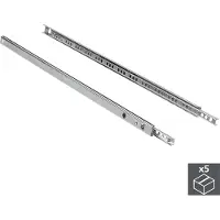 Emuca Set ladegeleiders, met kogellager, 17x246 mm, voor gedeeltelijke opening, Verzinkt, 5 st.