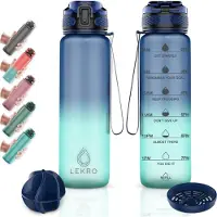 Lekro Waterfles met Tijdmarkeringen - Motiverende Drinkfles Met