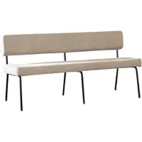 Livin24 Scandinavische eetkamerbank Espen taupe gerecyclede stof 160 cm
