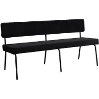 Livin24 Velvet eetkamerbank Espen zwart 160 cm