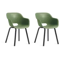 Keter Noa Tuinstoel - 2 stuks - 55x56,5x80cm - metalen frame - Olijfgroen