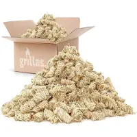 Grillas Aanmaakblokjes-aanmaakkrullen- aanmaakwokkels- houtwol-voor openhaard en barbecue - 3kg - 200 stuks