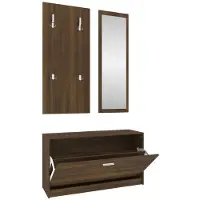 vidaXL Schoenenkastset 3-in-1 bewerkt hout bruineiken