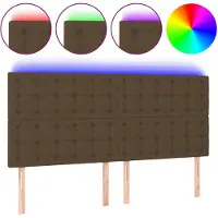 vidaXL Hoofdbord LED 180x5x118/128 cm stof donkerbruin