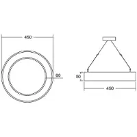 Brumberg Hanglamp Biro Circle Ring, dimbaar, wit / opaal, Werkkamer / Kantoor, Aluminium, Modern