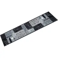 vidaXL Keukenmat wasbaar wijnprint 60x300 cm fluweel grijs