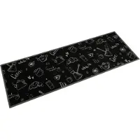 vidaXL Keukenmat wasbaar ochtendprint 60x180 cm fluweel zwart