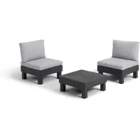 Keter Balkon loungeset 3-delig donker grijs