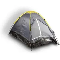 Merkloos Compacte grijs Koepeltent voor Kamperen - Opblaasbare Kampeertent voor 2 Personen Polyester Lichtgewicht en