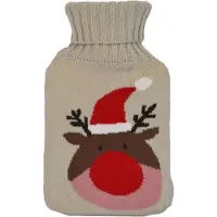 Merkloos Warmwaterkruik van Polyester en Rubber Beige Kleur - 28cmx18cm - Winteraccessoire voor Ontspanning