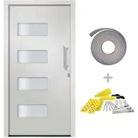 vidaXL Voordeur 110x210 cm aluminium en PVC wit