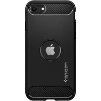 Spigen Rugged Armor Backcover voor de Apple iPhone SE (2022 / 2020) - Zwart